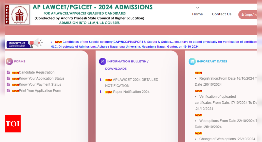 AP LAWCET 2024 काउंसलिंग cets.apsche.ap.gov.in पर शुरू: सीधा लिंक यहां देखें |