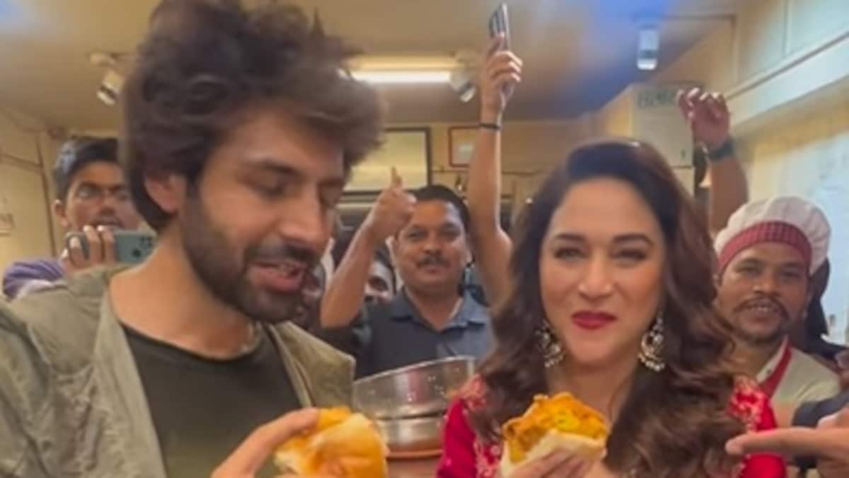 कार्तिक आर्यन का पुणे पिट स्टॉप माधुरी दीक्षित के साथ वड़ा पाव डेट में बदल गया