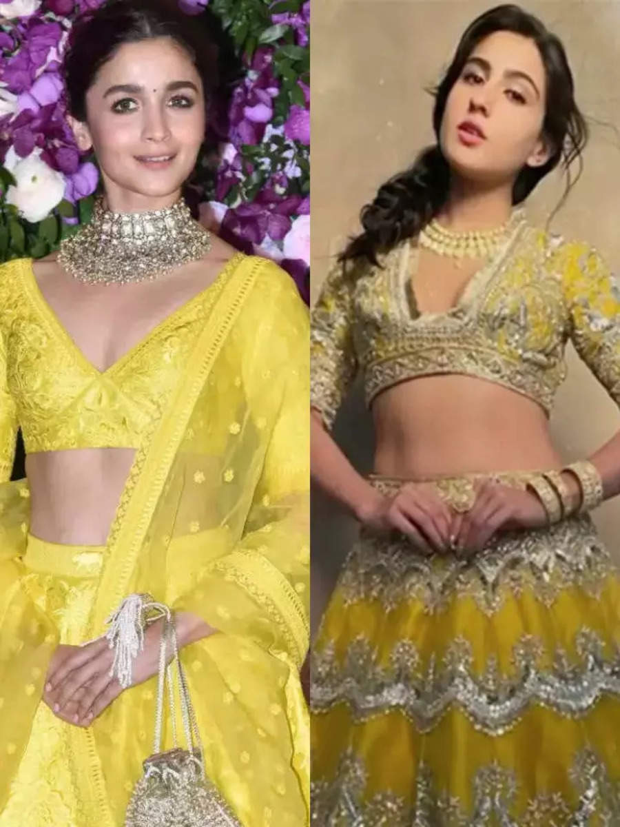 धनतेरस के लिए शानदार पीले-सुनहरे लहंगे