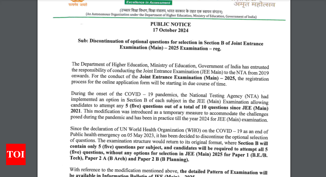 विशेषज्ञ का कहना है कि जेईई मेन 2025 परीक्षा पैटर्न में बदलाव से कटऑफ कम हो सकती है