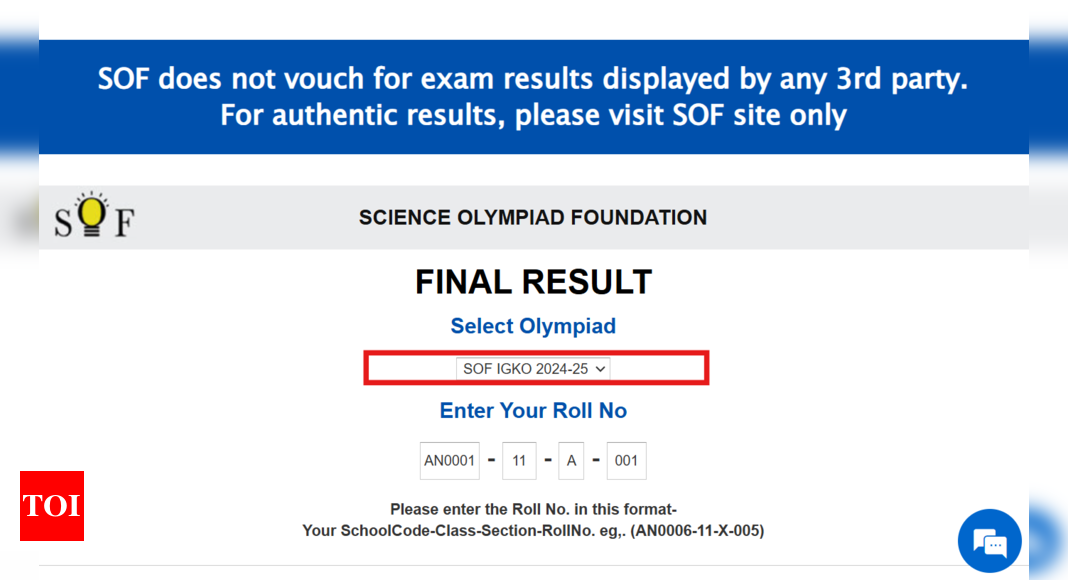 SOF इंटरनेशनल जीके ओलंपियाड 2024 के परिणाम sofworld.org पर घोषित: यहां जांचने के लिए सीधा लिंक है
