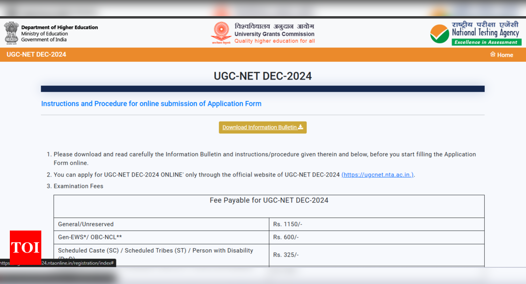 यूजीसी नेट दिसंबर 2024 आवेदन विंडो कल ugcnet.nta.ac.in पर बंद हो रही है: यहां आवेदन करने के लिए सीधा लिंक और अन्य महत्वपूर्ण विवरण देखें
