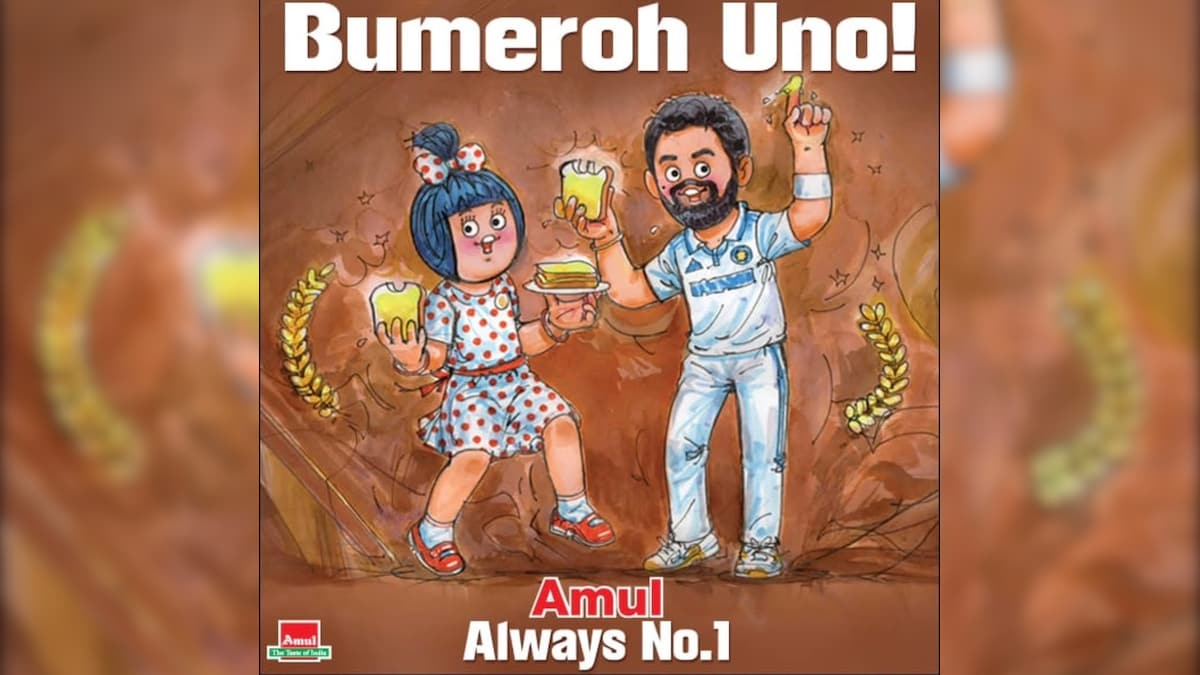 "बुमेरोह अनो": अमूल ने जसप्रीत बुमराहस आईसीसी क्रिकेटर ऑफ द ईयर अवार्ड टॉपिकल के साथ सम्मानित किया