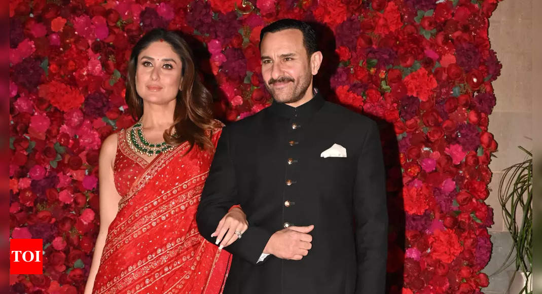 करेना कपूर खान की लाल सिंदूर और सैफ अली खान का नवाबी आकर्षण आदर जैन की शादी में
