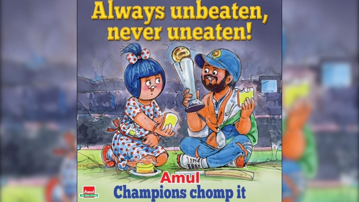 अमूल रचनात्मक सामयिक के साथ टीम इंडियाज़ चैंपियंस ट्रॉफी जीत को श्रद्धांजलि देता है