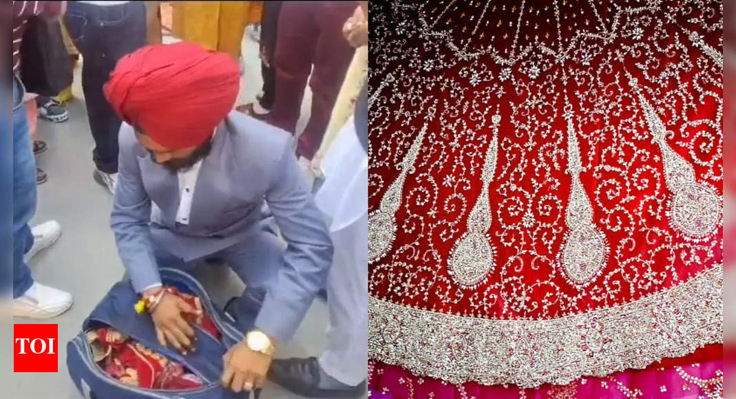 पनीपत की शादी बदसूरत हो जाती है: चांदनी चौक लेहेंगा के ऊपर दुल्हन के बिना दूल्हे के रूप में खींची गई तलवारें