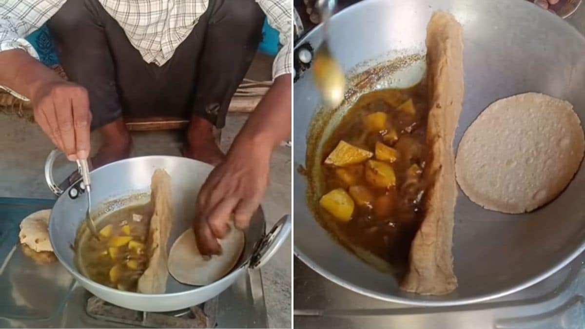 भारतीय आदमी एक ही कदाई में रोटी और सब्ज़ी को खाना बनाता है, वायरल वीडियो घड़ियाँ 122 मिलियन बार देखती हैं