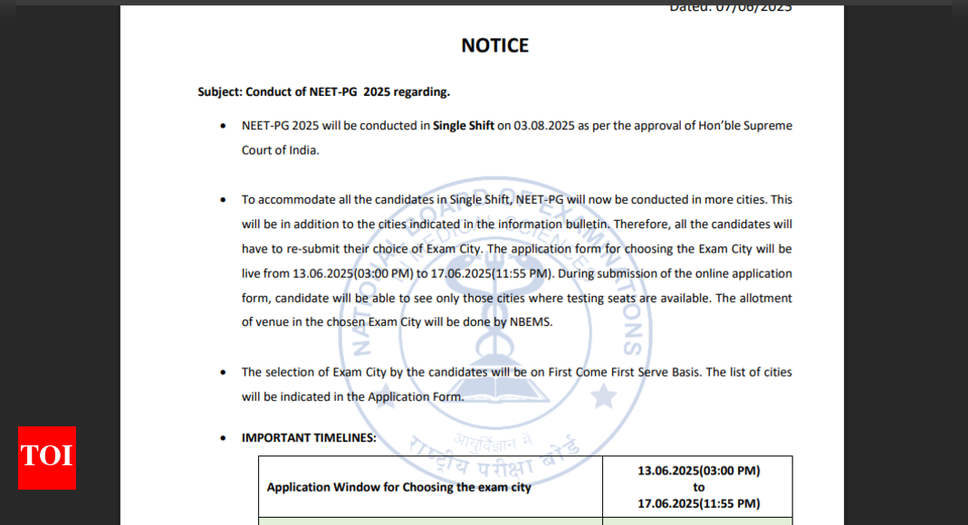 NEET PG 2025 संशोधित शेड्यूल जारी किया गया: यहां महत्वपूर्ण तिथियों की सूची की जाँच करें