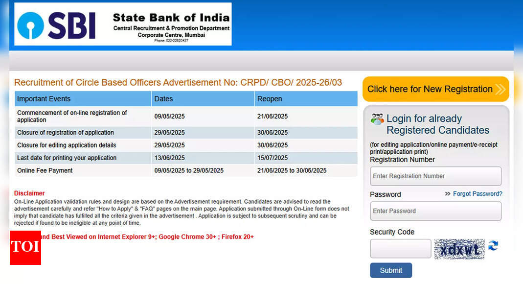 SBI बैंक CBO भर्ती 2025: 2900+ पदों के लिए आवेदन पत्र को फिर से खोलना; यहां आवेदन करें