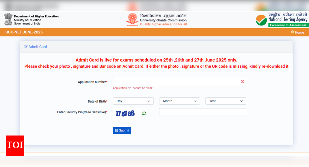 UGC नेट एडमिट कार्ड 2025 27 जून को UGCNet.nta.ac.in पर परीक्षा के लिए जारी किया गया: हॉल टिकट डाउनलोड करने के लिए सीधा लिंक यहां