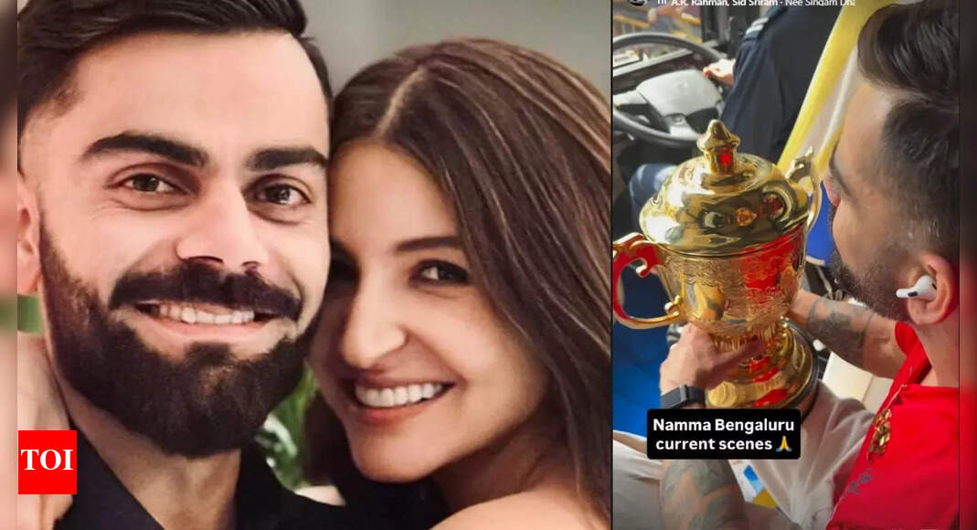 अनुष्का शर्मा आरसीबी के आईपीएल ट्रॉफी जीतने के बाद बेंगलुरु में विजय परेड की एक झलक देता है, क्योंकि वह विराट कोहली से जुड़ती है, गर्व और भावनात्मक महसूस करती है - अंदर की तस्वीरें | हिंदी फिल्म समाचार